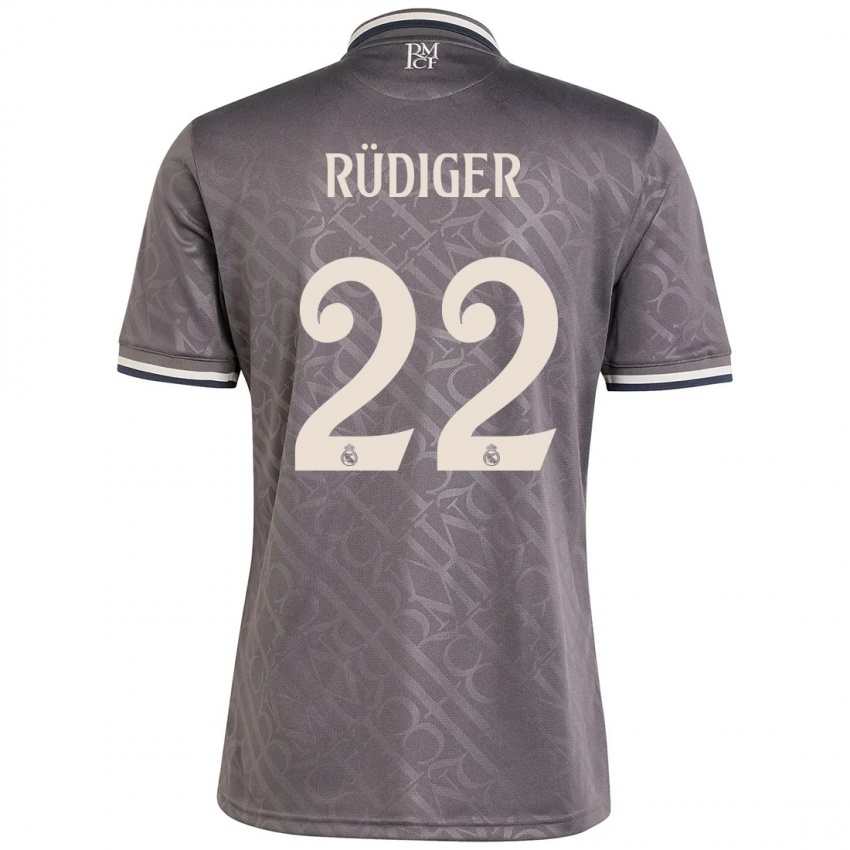 Niño Camiseta Antonio Rudiger #22 Carbón Equipación Tercera 2024/25 La Camisa Perú