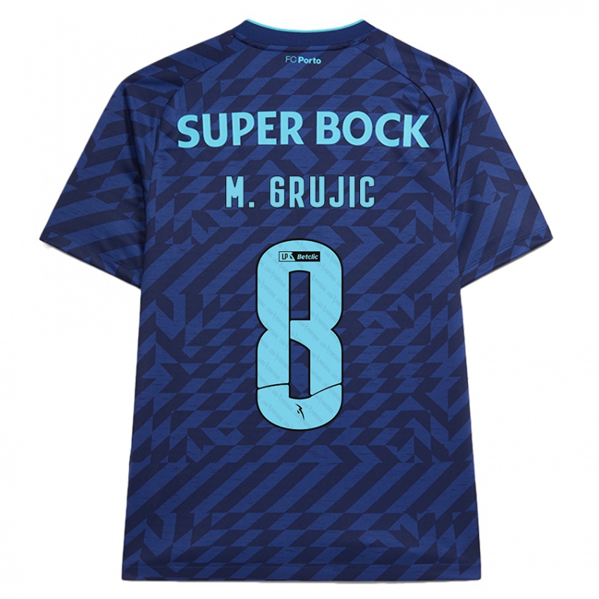 Niño Camiseta Marko Grujic #8 Azul Marino Equipación Tercera 2024/25 La Camisa Perú