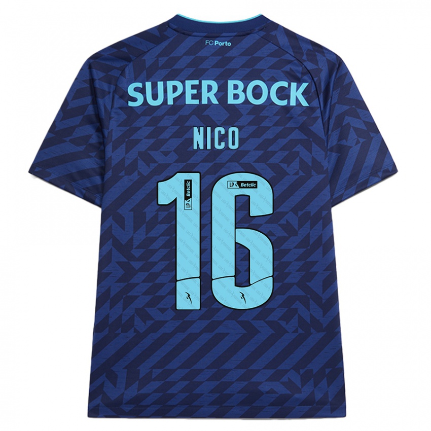 Niño Camiseta Nico González #16 Azul Marino Equipación Tercera 2024/25 La Camisa Perú