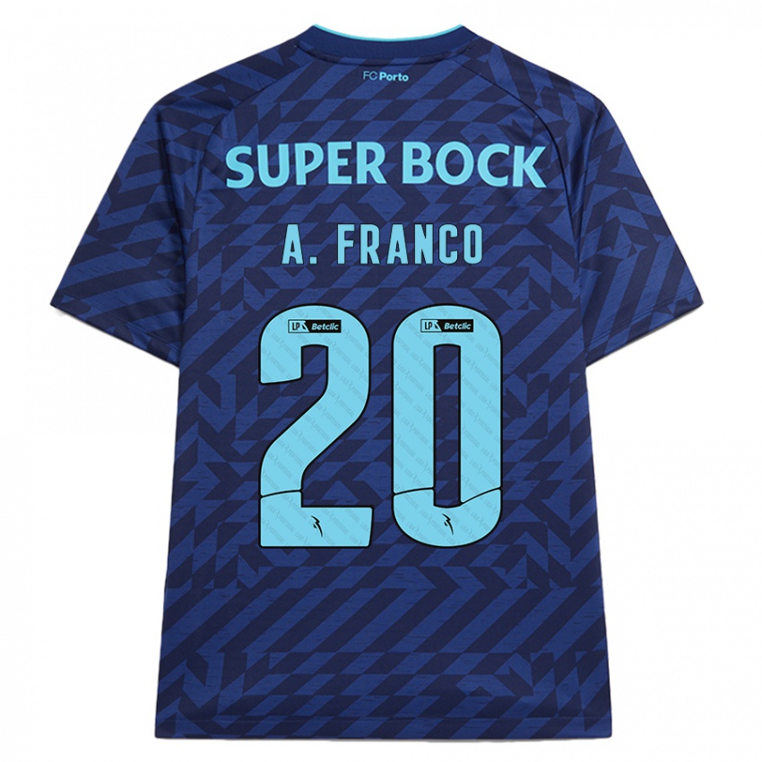 Niño Camiseta André Franco #20 Azul Marino Equipación Tercera 2024/25 La Camisa Perú