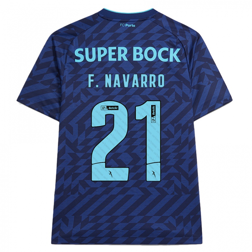 Niño Camiseta Fran Navarro #21 Azul Marino Equipación Tercera 2024/25 La Camisa Perú