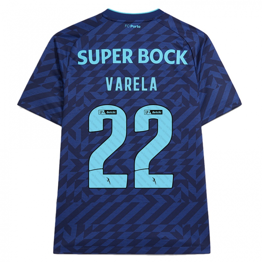 Niño Camiseta Alan Varela #22 Azul Marino Equipación Tercera 2024/25 La Camisa Perú