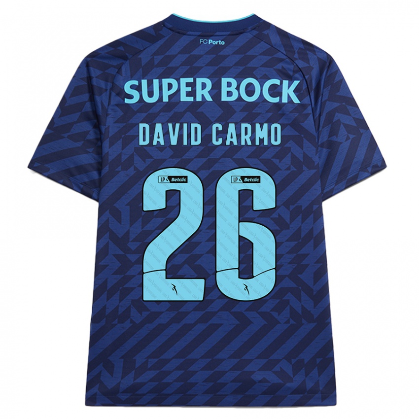 Niño Camiseta David Carmo #26 Azul Marino Equipación Tercera 2024/25 La Camisa Perú