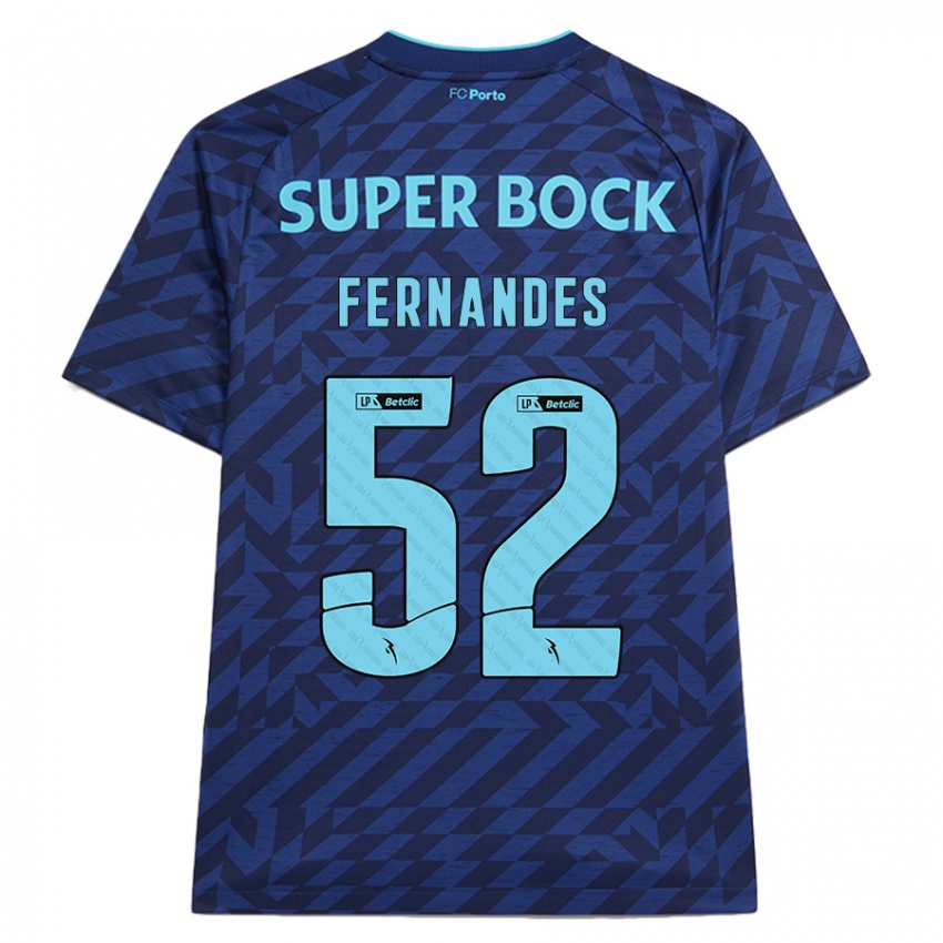 Niño Camiseta Martim Fernandes #52 Azul Marino Equipación Tercera 2024/25 La Camisa Perú