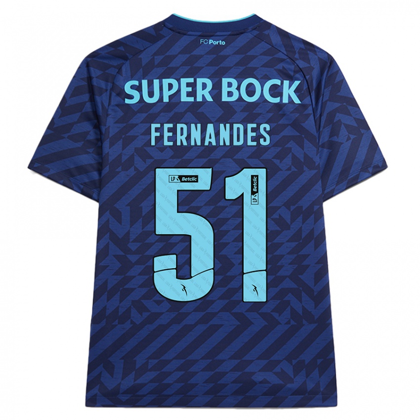 Niño Camiseta Diogo Fernandes #51 Azul Marino Equipación Tercera 2024/25 La Camisa Perú