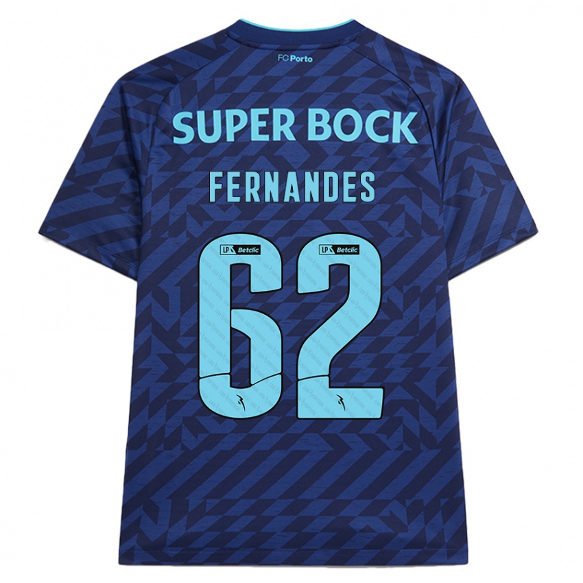 Niño Camiseta Rodrigo Fernandes #62 Azul Marino Equipación Tercera 2024/25 La Camisa Perú