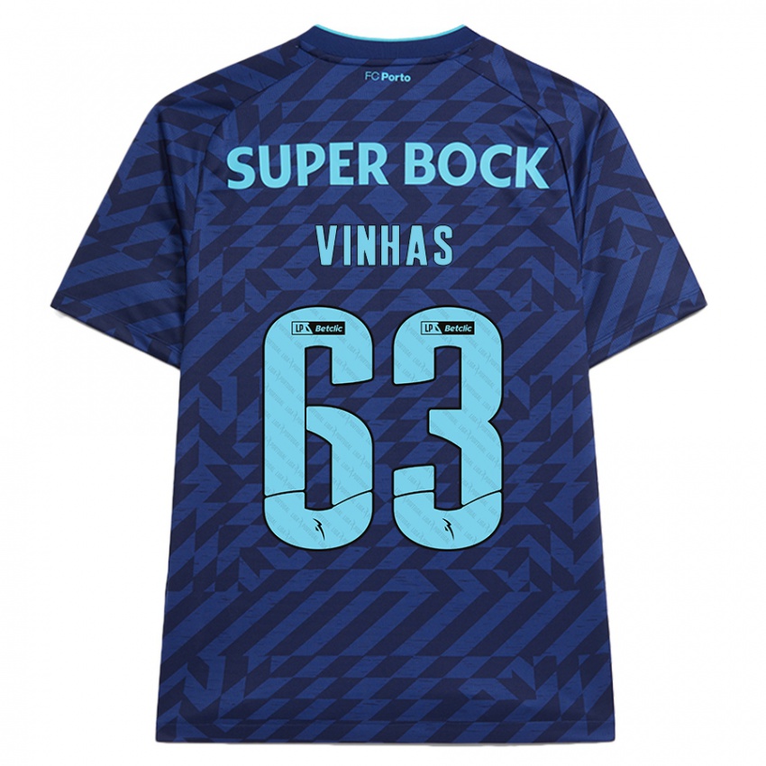 Niño Camiseta David Vinhas #63 Azul Marino Equipación Tercera 2024/25 La Camisa Perú