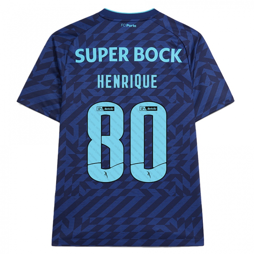 Niño Camiseta Kaio Henrique #80 Azul Marino Equipación Tercera 2024/25 La Camisa Perú