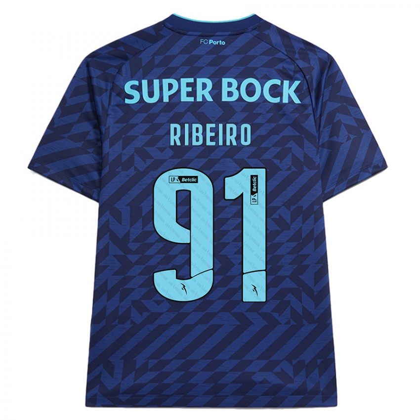 Niño Camiseta Gonçalo Ribeiro #91 Azul Marino Equipación Tercera 2024/25 La Camisa Perú