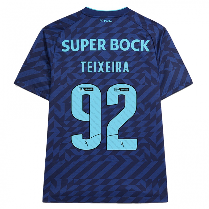 Niño Camiseta João Teixeira #92 Azul Marino Equipación Tercera 2024/25 La Camisa Perú