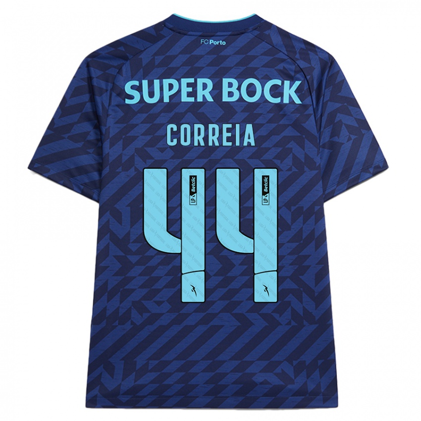 Niño Camiseta Romain Correia #44 Azul Marino Equipación Tercera 2024/25 La Camisa Perú