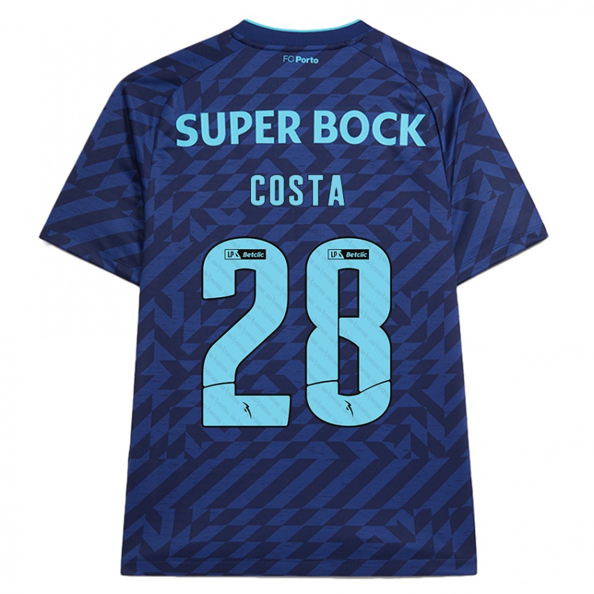 Niño Camiseta Bruno Costa #28 Azul Marino Equipación Tercera 2024/25 La Camisa Perú