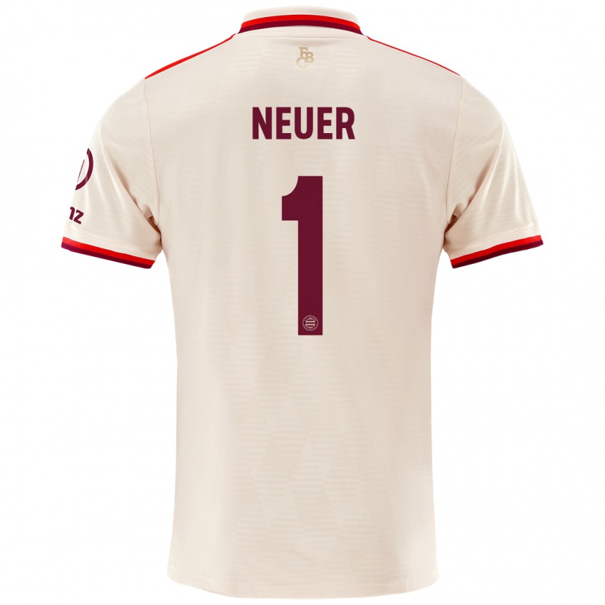 Niño Camiseta Manuel Neuer #1 Lino Equipación Tercera 2024/25 La Camisa Perú