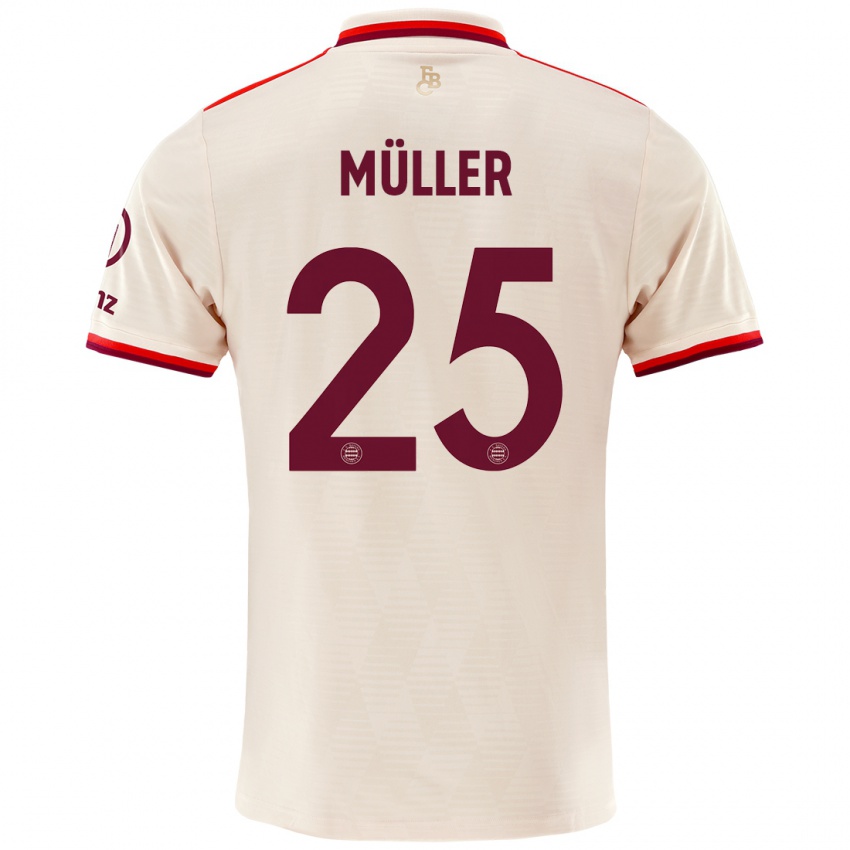 Niño Camiseta Thomas Muller #25 Lino Equipación Tercera 2024/25 La Camisa Perú