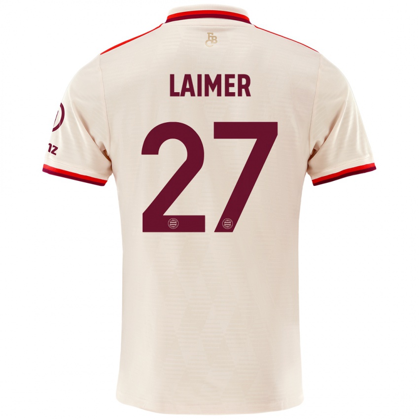 Niño Camiseta Konrad Laimer #27 Lino Equipación Tercera 2024/25 La Camisa Perú