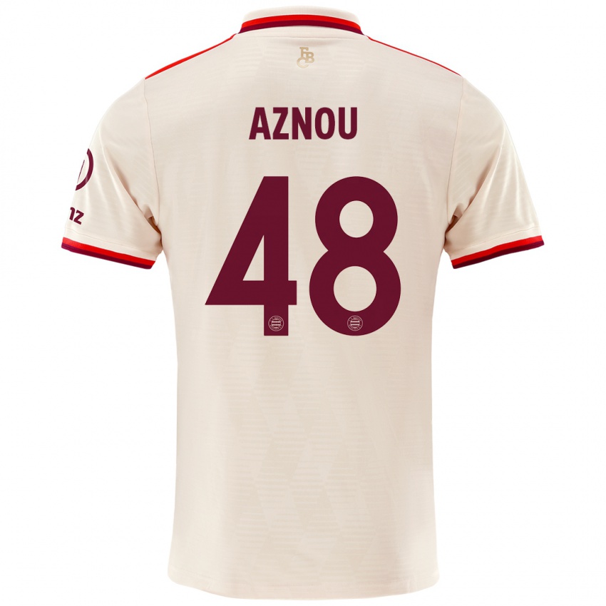 Niño Camiseta Adam Aznou #48 Lino Equipación Tercera 2024/25 La Camisa Perú