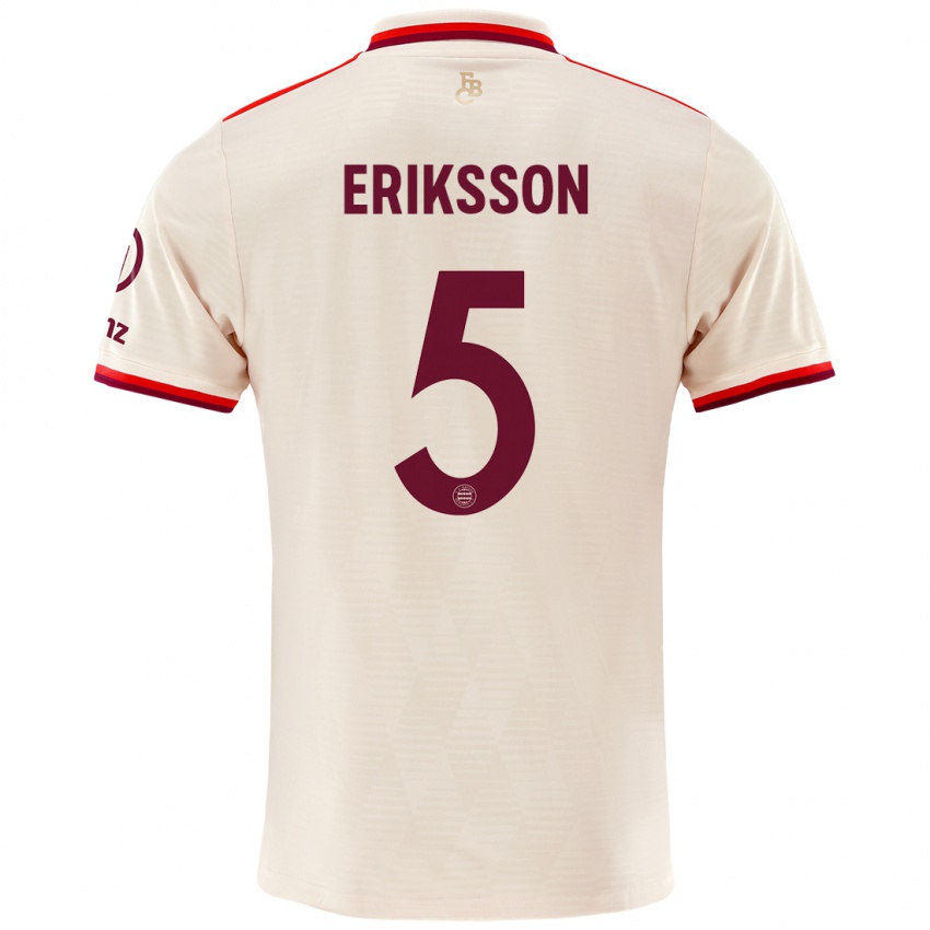 Niño Camiseta Magdalena Eriksson #5 Lino Equipación Tercera 2024/25 La Camisa Perú