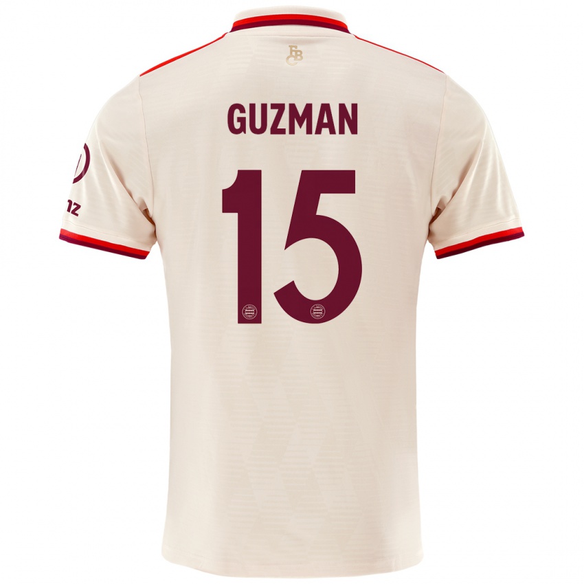 Niño Camiseta Ana María Guzmán #15 Lino Equipación Tercera 2024/25 La Camisa Perú