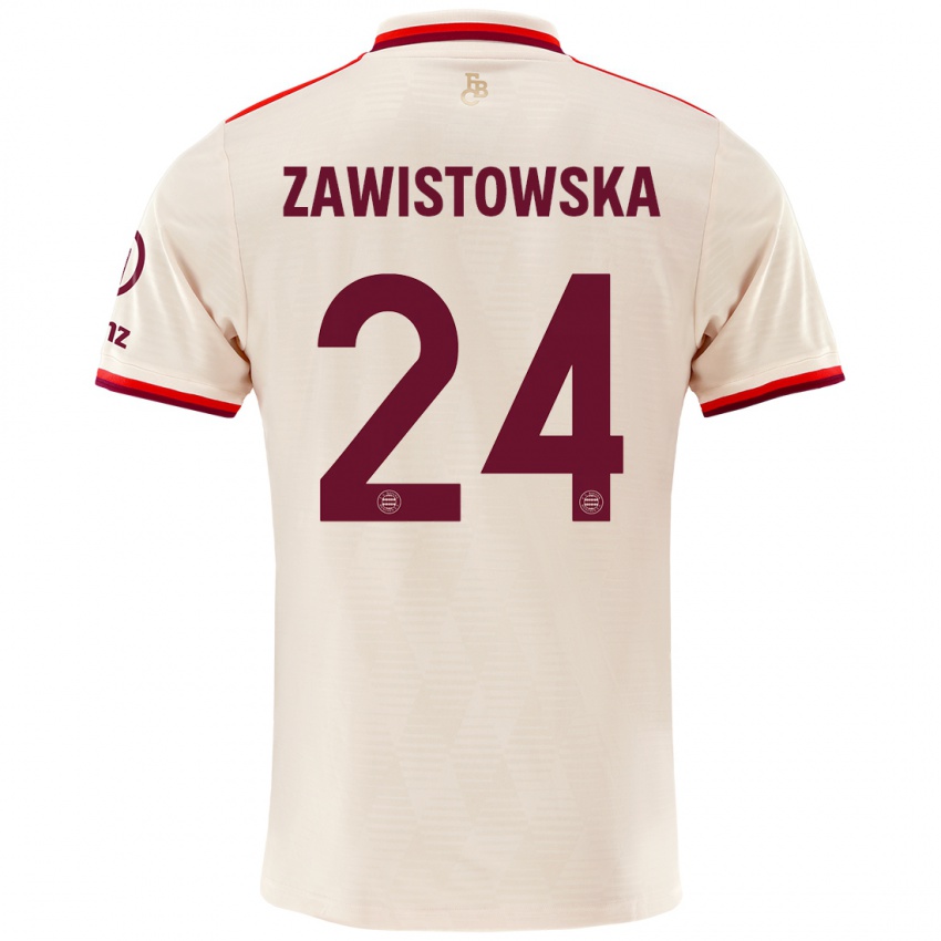 Niño Camiseta Weronika Zawistowska #24 Lino Equipación Tercera 2024/25 La Camisa Perú