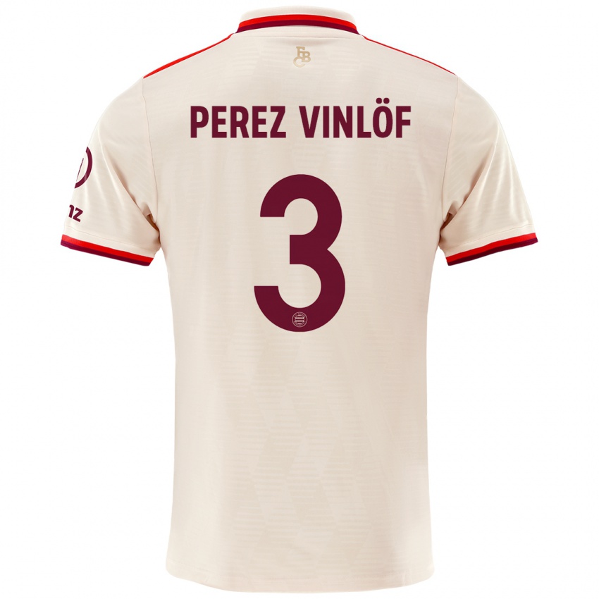 Niño Camiseta Matteo Perez Vinlöf #3 Lino Equipación Tercera 2024/25 La Camisa Perú