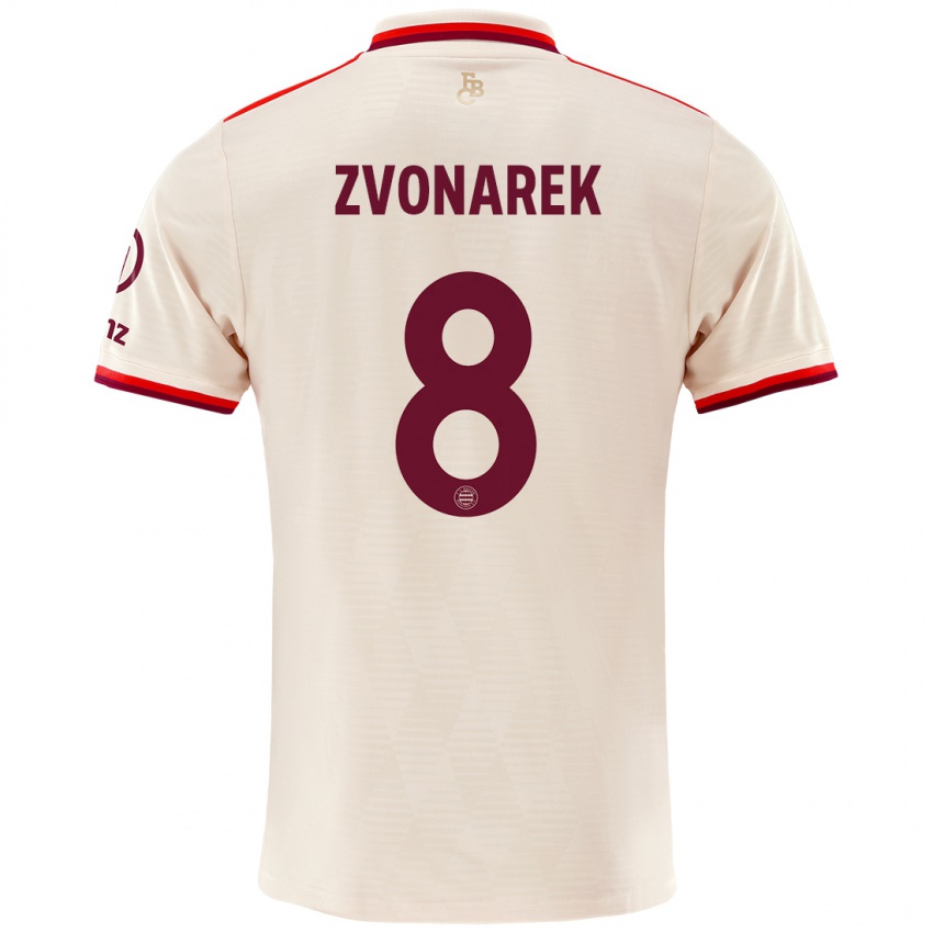 Niño Camiseta Lovro Zvonarek #8 Lino Equipación Tercera 2024/25 La Camisa Perú