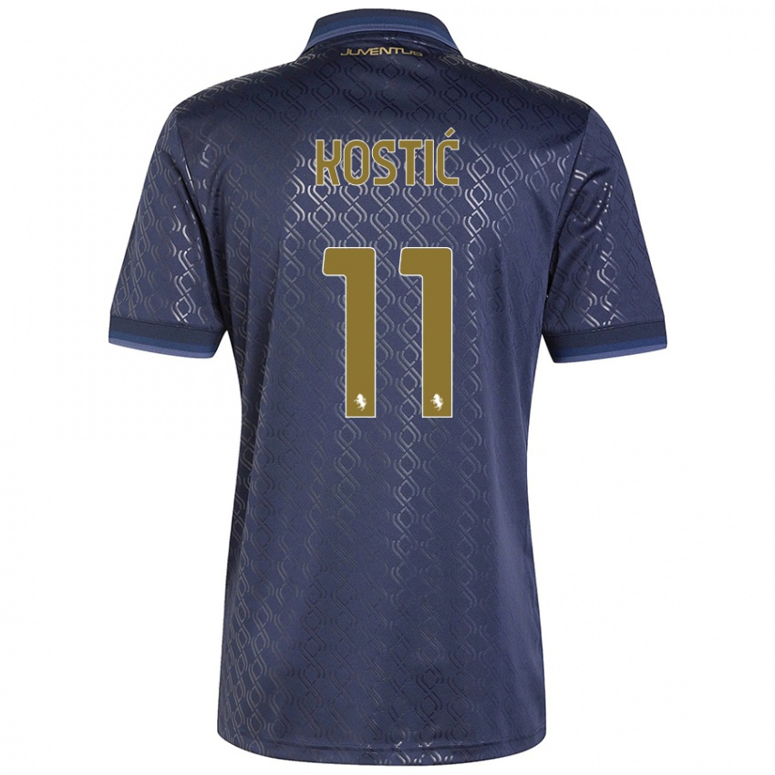 Niño Camiseta Filip Kostic #11 Azul Marino Equipación Tercera 2024/25 La Camisa Perú