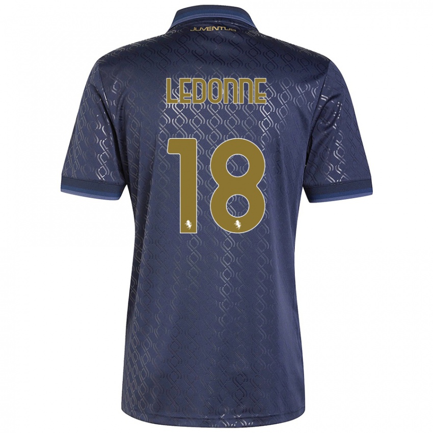 Niño Camiseta Nicolò Ledonne #18 Azul Marino Equipación Tercera 2024/25 La Camisa Perú