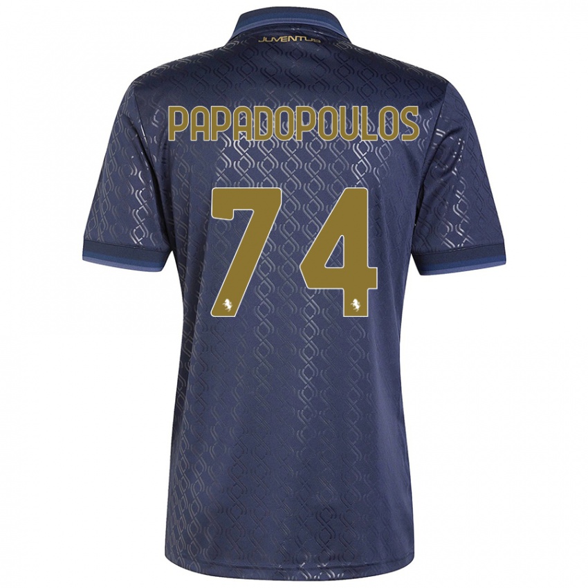 Niño Camiseta Christos Papadopoulos #74 Azul Marino Equipación Tercera 2024/25 La Camisa Perú