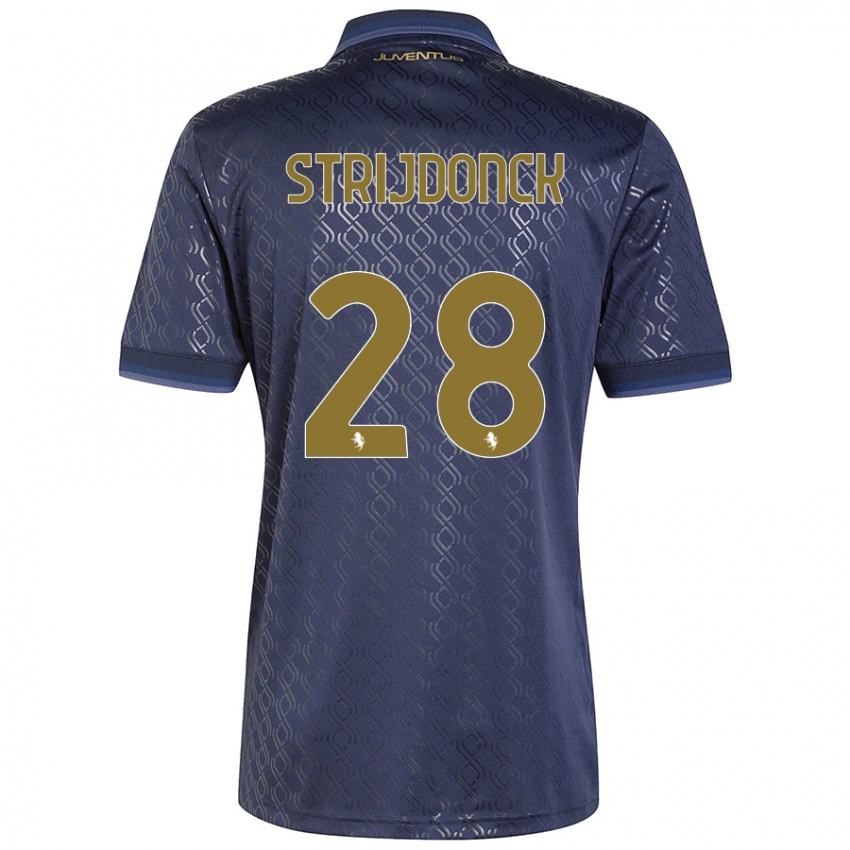 Niño Camiseta Bayron Strijdonck #28 Azul Marino Equipación Tercera 2024/25 La Camisa Perú