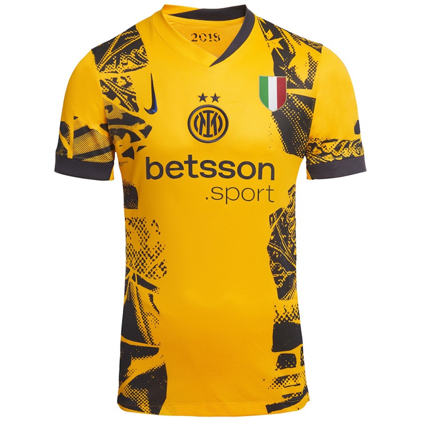 Niño Camiseta Su Nombre #0 Dorado Negro Equipación Tercera 2024/25 La Camisa Perú