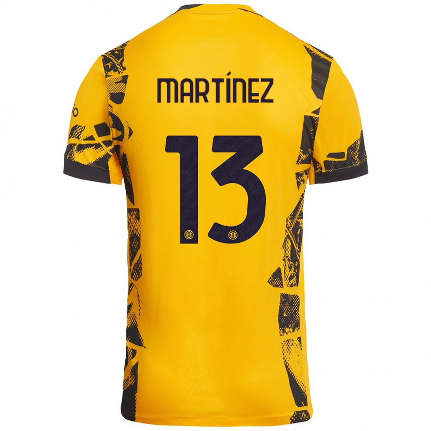 Niño Camiseta Josep Martínez #13 Dorado Negro Equipación Tercera 2024/25 La Camisa Perú