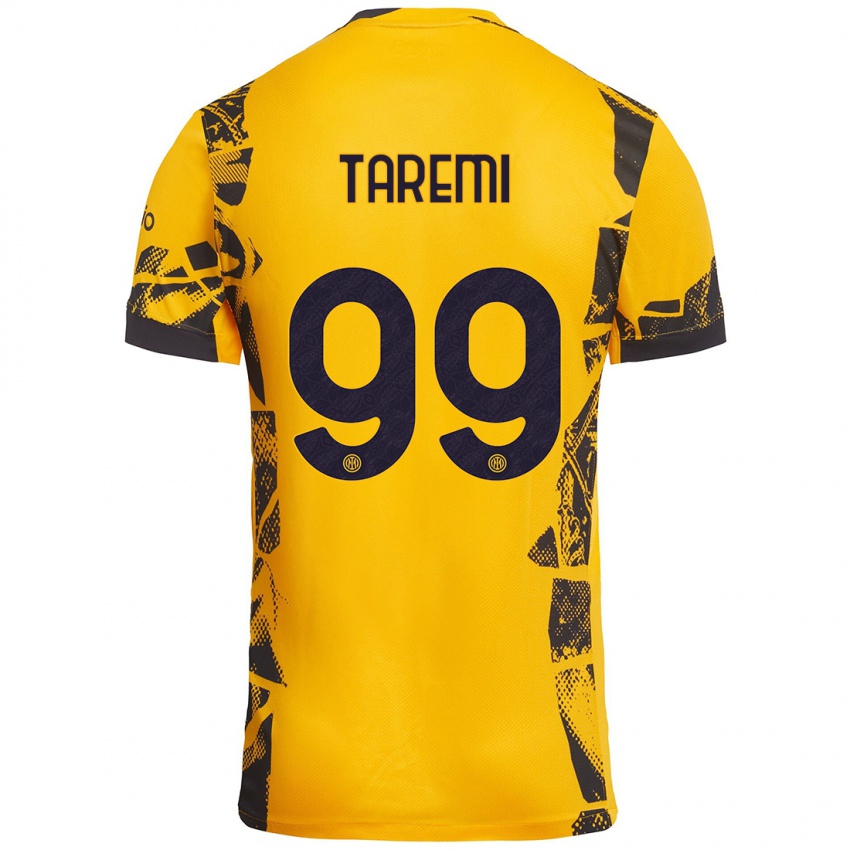 Niño Camiseta Mehdi Taremi #99 Dorado Negro Equipación Tercera 2024/25 La Camisa Perú