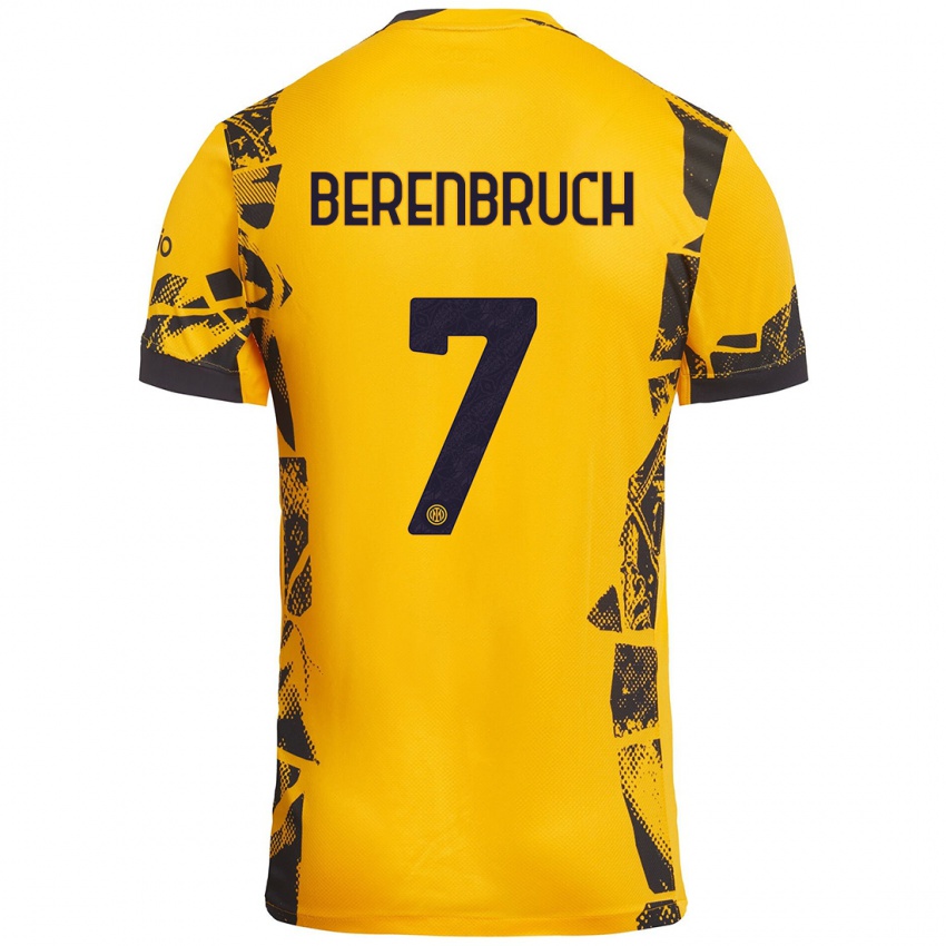 Niño Camiseta Thomas Berenbruch #7 Dorado Negro Equipación Tercera 2024/25 La Camisa Perú