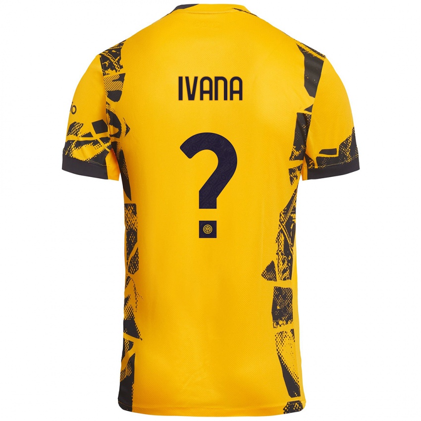 Niño Camiseta Ivana Andrés #0 Dorado Negro Equipación Tercera 2024/25 La Camisa Perú