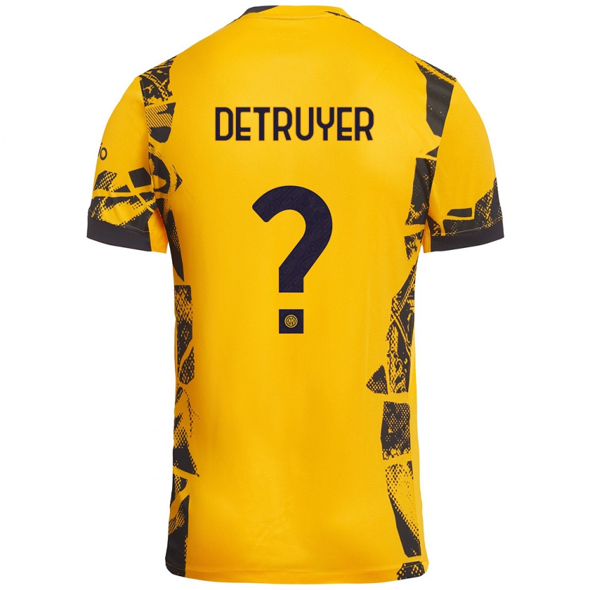 Niño Camiseta Marie Detruyer #0 Dorado Negro Equipación Tercera 2024/25 La Camisa Perú