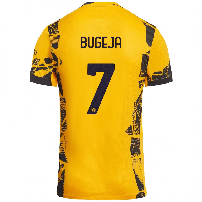 Niño Camiseta Haley Bugeja #7 Dorado Negro Equipación Tercera 2024/25 La Camisa Perú