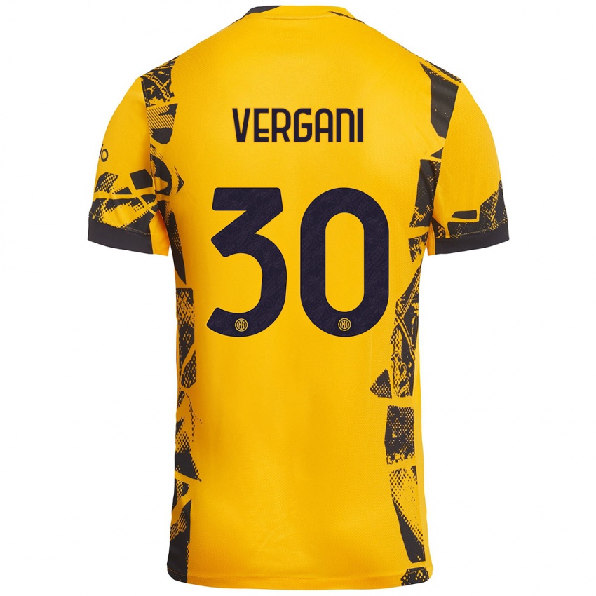 Niño Camiseta Bianca Vergani #30 Dorado Negro Equipación Tercera 2024/25 La Camisa Perú