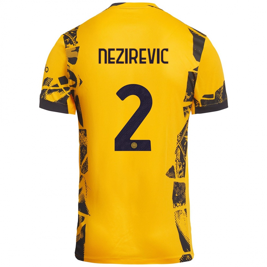 Niño Camiseta Alem Nezirevic #2 Dorado Negro Equipación Tercera 2024/25 La Camisa Perú