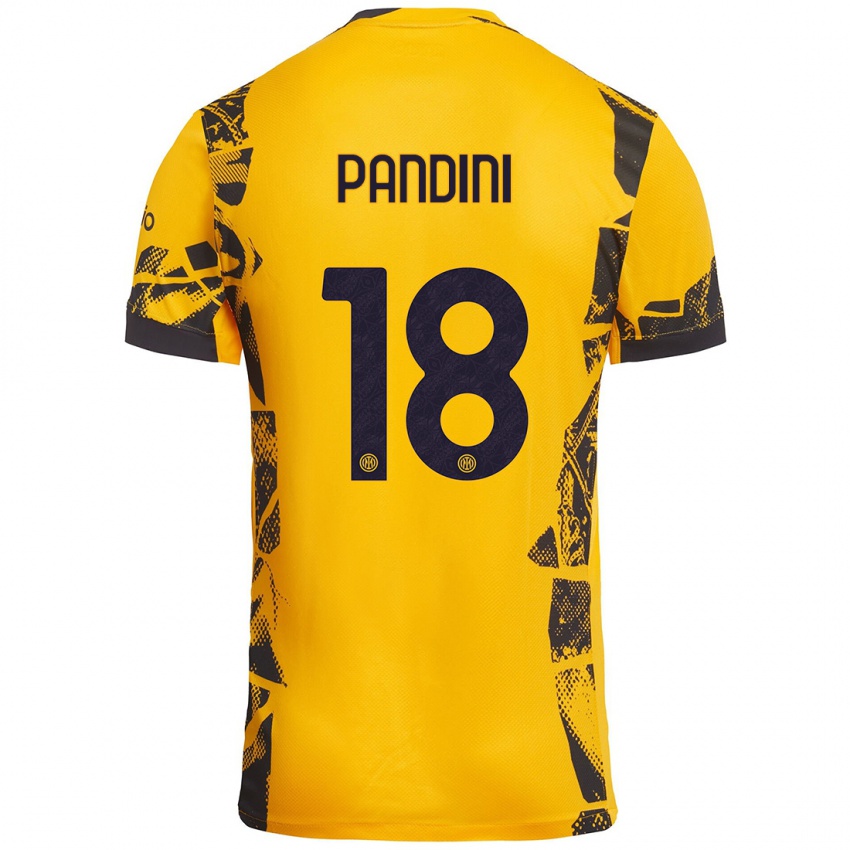 Niño Camiseta Marta Pandini #18 Dorado Negro Equipación Tercera 2024/25 La Camisa Perú