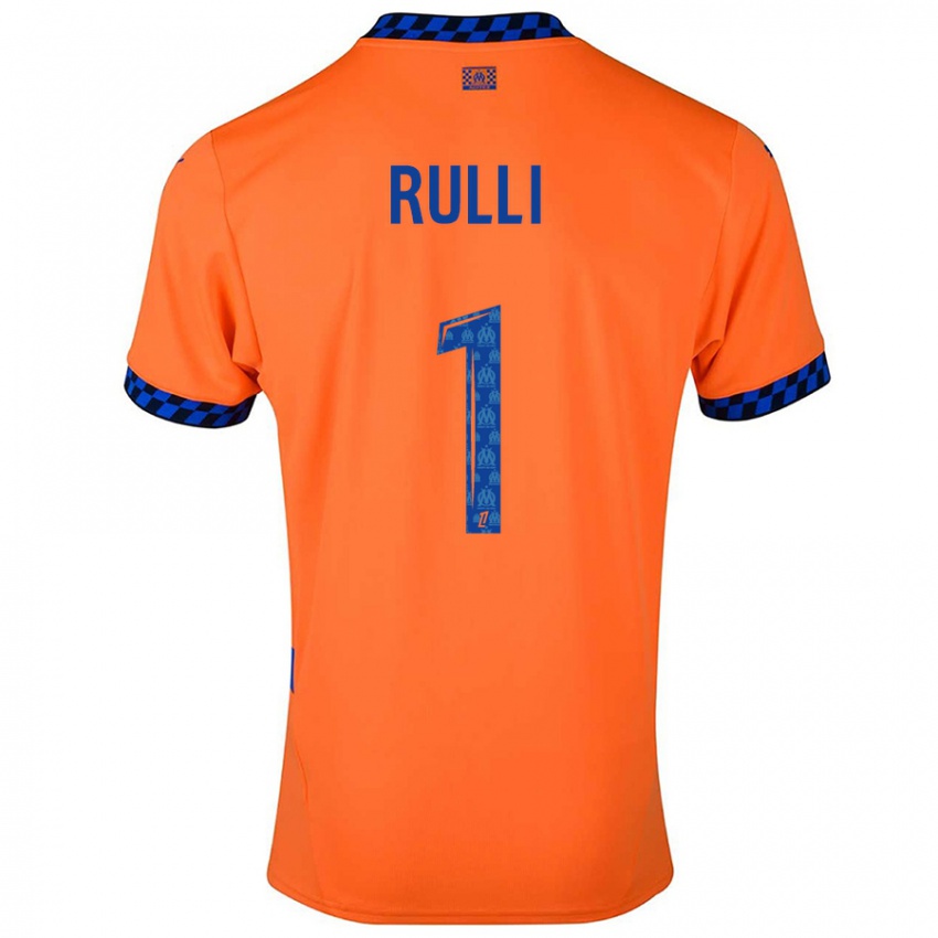 Niño Camiseta Gerónimo Rulli #1 Naranja Azul Oscuro Equipación Tercera 2024/25 La Camisa Perú