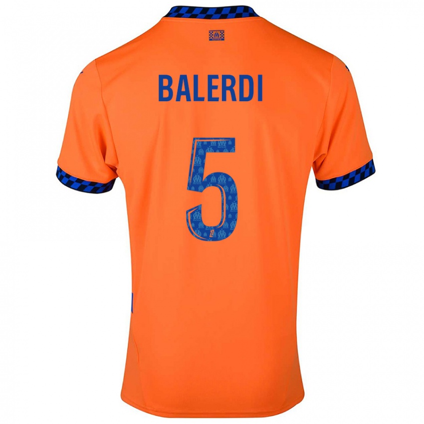 Niño Camiseta Leonardo Balerdi #5 Naranja Azul Oscuro Equipación Tercera 2024/25 La Camisa Perú