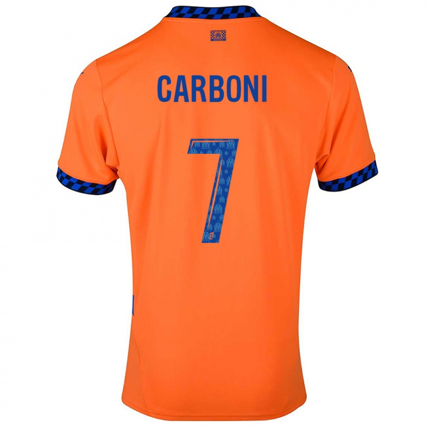 Niño Camiseta Valentín Carboni #7 Naranja Azul Oscuro Equipación Tercera 2024/25 La Camisa Perú