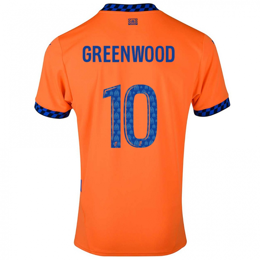 Niño Camiseta Mason Greenwood #10 Naranja Azul Oscuro Equipación Tercera 2024/25 La Camisa Perú