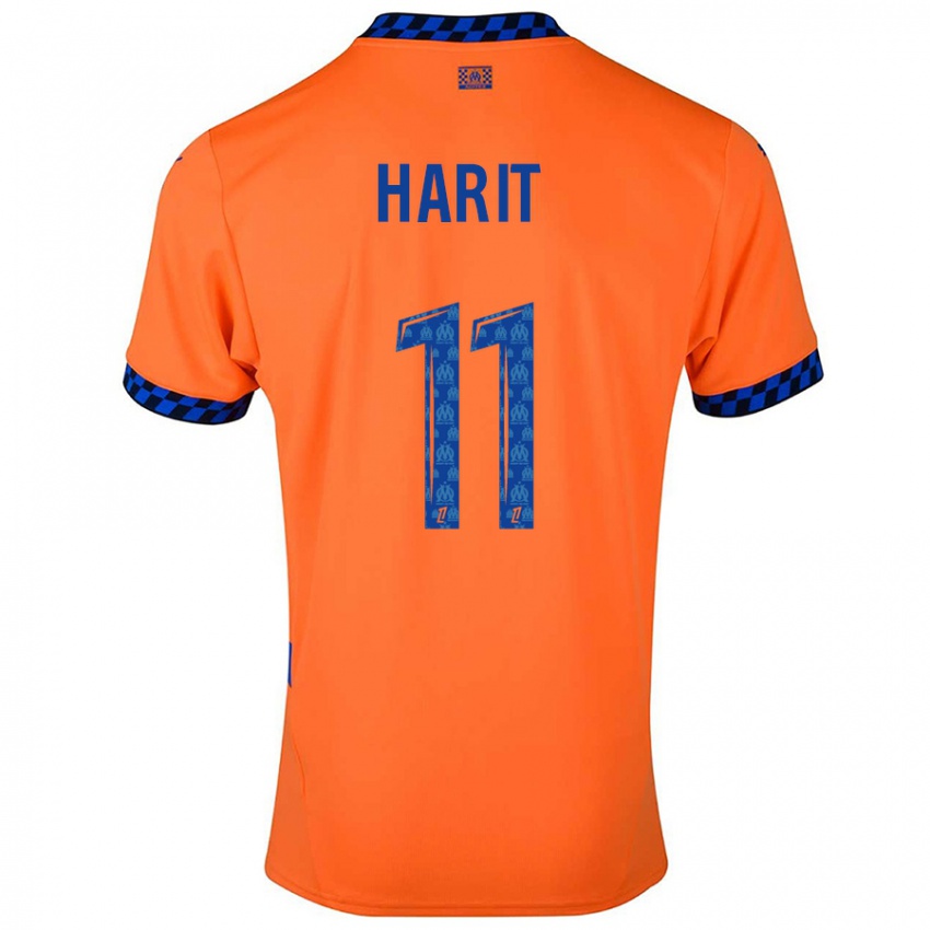 Niño Camiseta Amine Harit #11 Naranja Azul Oscuro Equipación Tercera 2024/25 La Camisa Perú