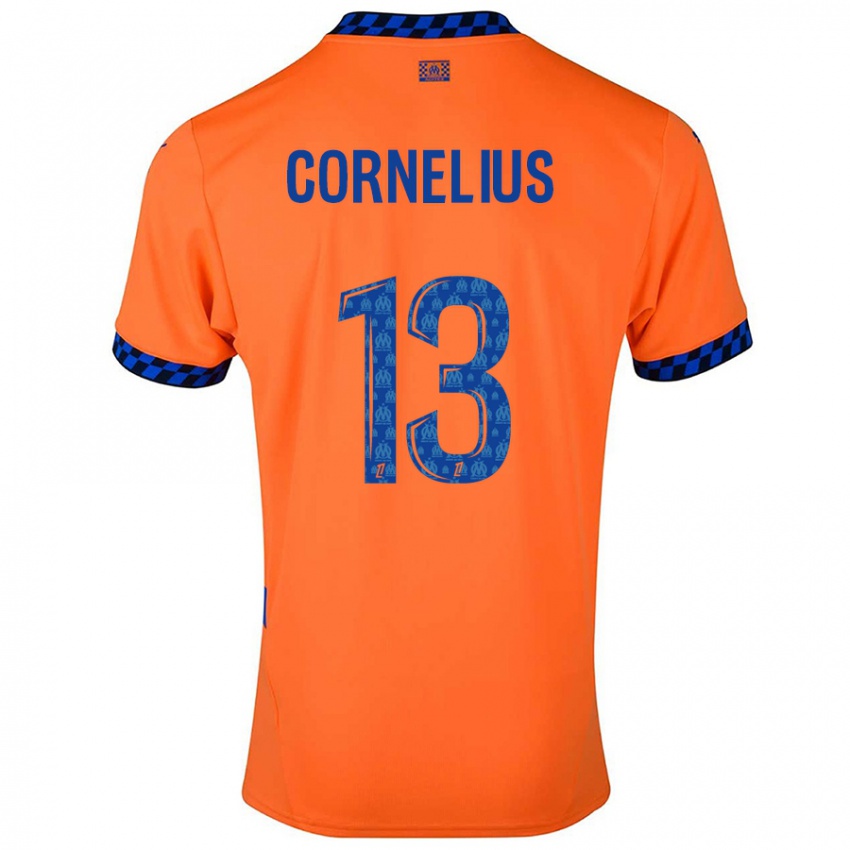 Niño Camiseta Derek Cornelius #13 Naranja Azul Oscuro Equipación Tercera 2024/25 La Camisa Perú