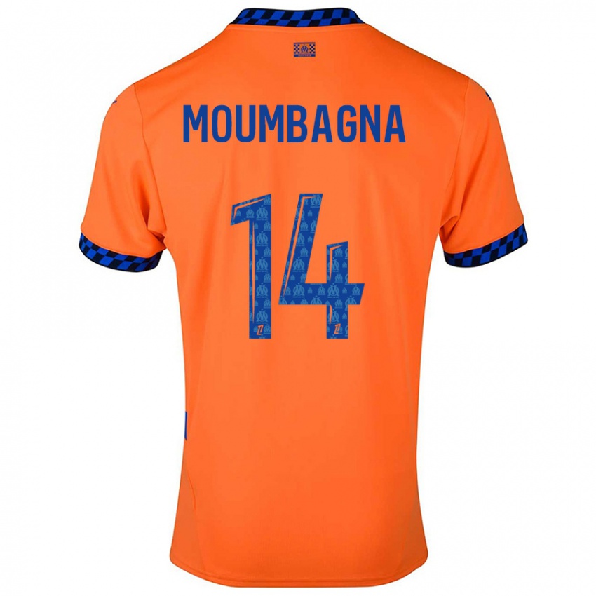 Niño Camiseta Faris Moumbagna #14 Naranja Azul Oscuro Equipación Tercera 2024/25 La Camisa Perú