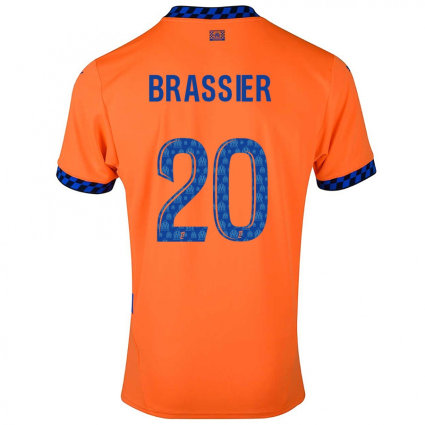 Niño Camiseta Lilian Brassier #20 Naranja Azul Oscuro Equipación Tercera 2024/25 La Camisa Perú