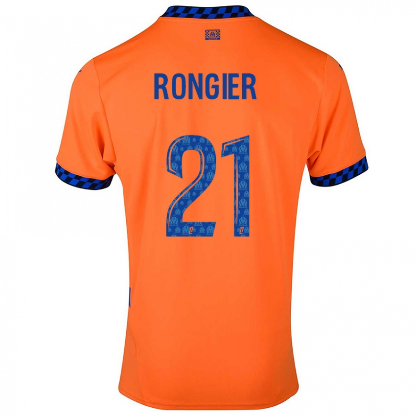 Niño Camiseta Valentin Rongier #21 Naranja Azul Oscuro Equipación Tercera 2024/25 La Camisa Perú