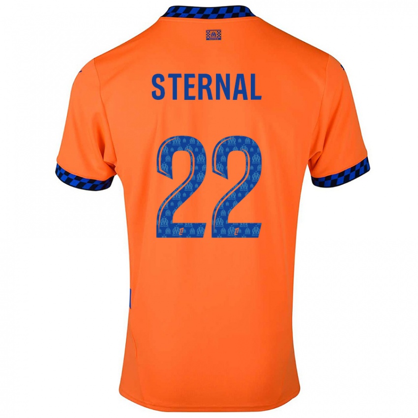 Niño Camiseta Enzo Sternal #22 Naranja Azul Oscuro Equipación Tercera 2024/25 La Camisa Perú