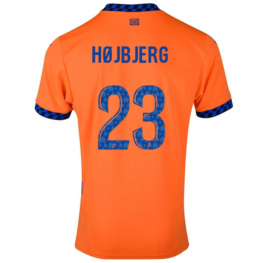 Niño Camiseta Pierre Emile Hojbjerg #23 Naranja Azul Oscuro Equipación Tercera 2024/25 La Camisa Perú